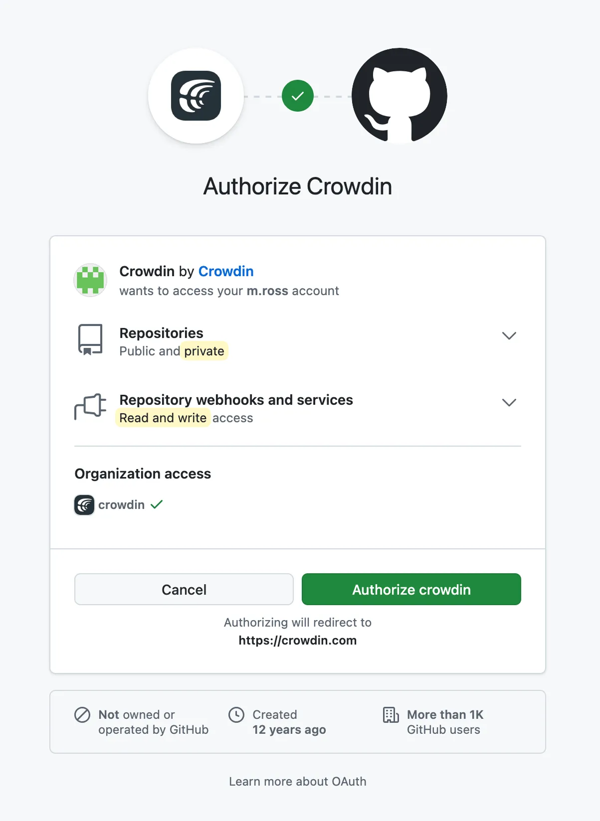 GitHub Integration Authorization